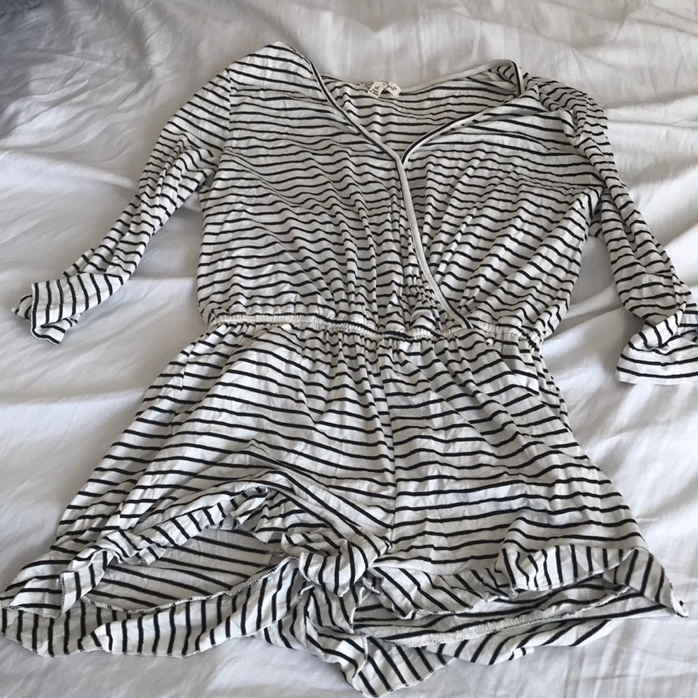Black & white stripe romper